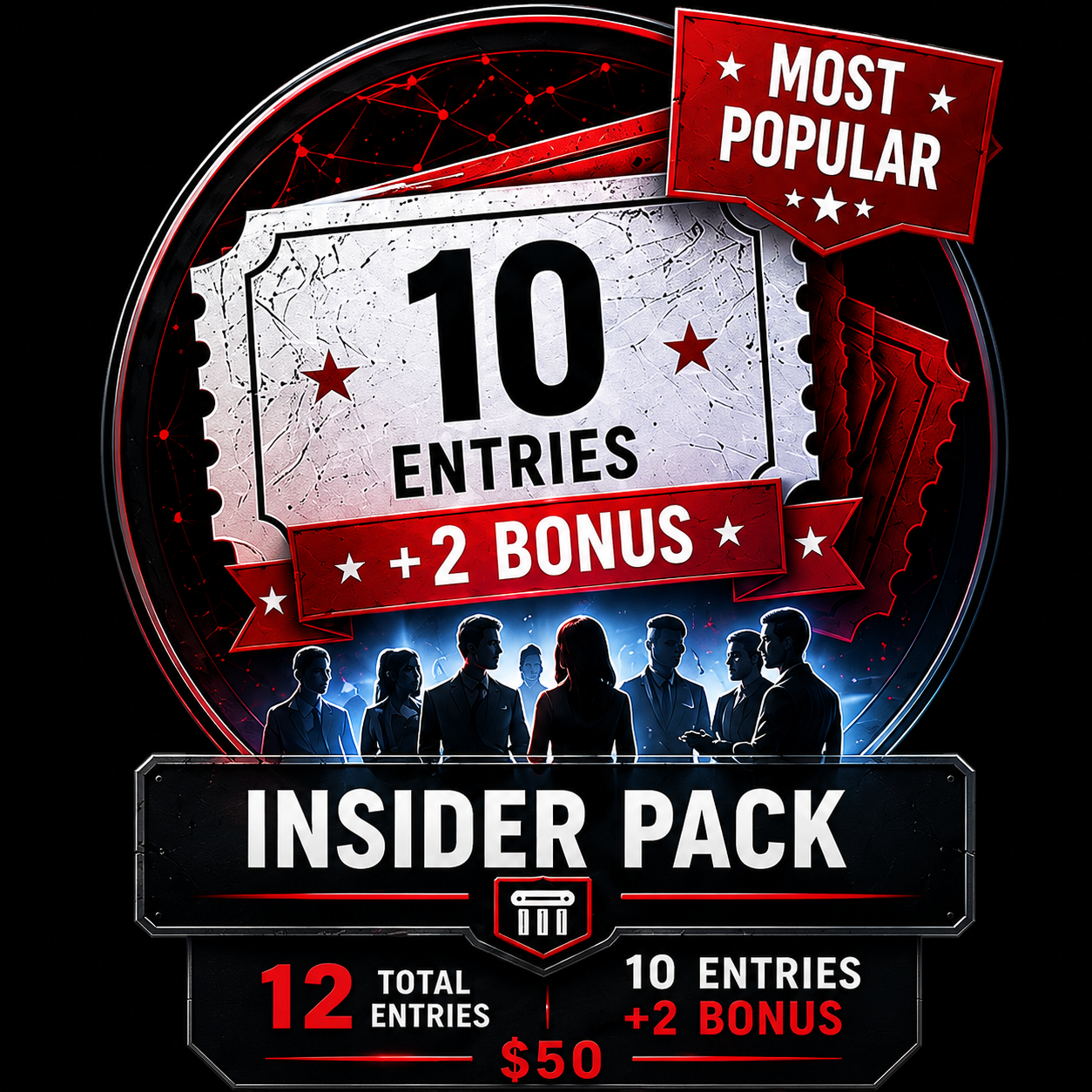 Red Pill Expo 26 Raffle Entry Insider Pack - 10 + 2 Bonus Tickets