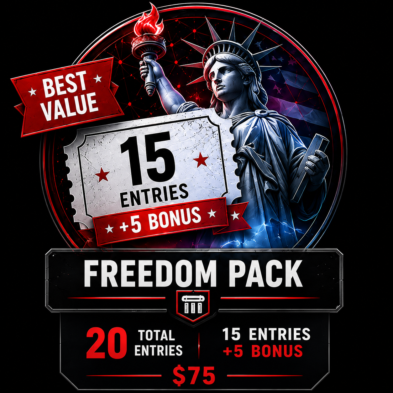 Red Pill Expo 26 Raffle Entry Freedom Pack - 15 + 5 Bonus Tickets